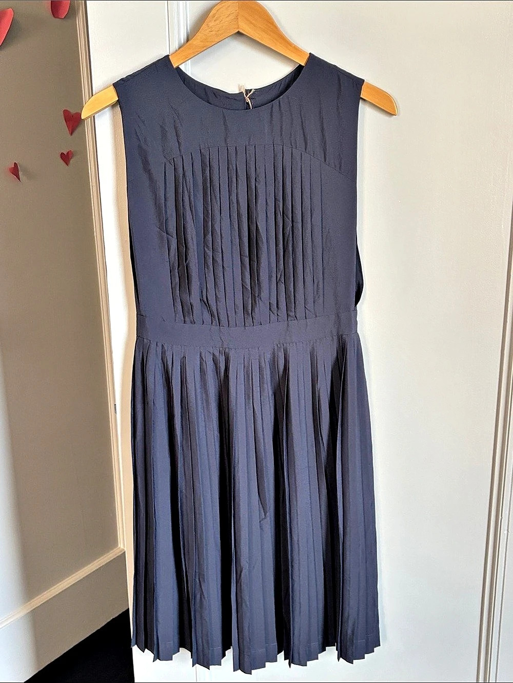 AllSaints Pleated Maxi Dress in Blue Size 6